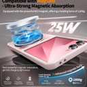360° Magnetic Stand Case for Galaxy Z Flip 7 【Fit for MagSafe & Pixelsnap】 Cover with Ring Holder 【Shockproof Protective】 Cell Phone Samsung Galaxy Z Flip 7 Case - Pink