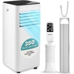 SereneLife 8000 BTU Portable Air Conditioner, Small AC with Dehumidifier and Fan, Mini AC Unit with 350 Sq. Ft. Coverage, Timer Settings Up to 24 Hours, Includes Remote Control Window Mount Kit