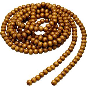 Christmas Wooden Bead Garland Wood Bead Garland Christmas Tree Decorations for Holiday Favors, 12 Feet(Brown)