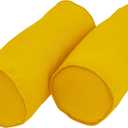 Blazing Needles Corded Twill Bolster Pillows (Set of 2), 20" x 8", Sunset, 2 Count