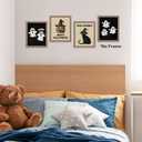 2 x TLESKE Retro Happy Halloween Ghost Pumpkin Posters Prints Unframed Set of 4 for Home Bedroom Living Room, Black Cat Witch Hats Caps Wall Art Prints Decor, Stay Spooky Fall Autumn Wall Pictures, 8x10