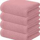Kitinjoy 100% Cotton Waffle Weave Kitchen Hand Towels (13 X 28 Inches, Dried Roses), 4-Pack Super Soft and Absorbent Dish Towel for Drying Dishes