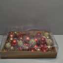 Christmas Ball Ornament Set, 88Pcs Plastic Shatterproof Christmas Xmas Tree Hanging Decorations, for Indoor Home Thanksgiving Halloween Party Decor. (Gold/Red)