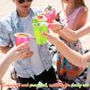 Qinyoung 30 Pcs Pink and Green Checkered Plastic Cups 16 oz Pink Orange and Green Yellow Gingham Cups Disposable for Bachelorette Wedding Birthday Pool Party Decorations Supplies