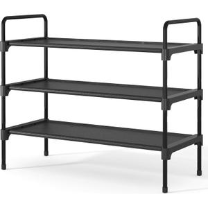 Kitsure Shoe Rack for Closet, Sturdy and Long-Lasting Shoe Shelf, Shoe Rack for Entryway, Personalized DIY Shoe Organizer, Shoe Rack Organizer for Space-Saving, 27.6" x 11.8" x 22.6", Black