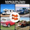 Wheel Chocks, 4 PACK Heavy Duty Wheel Chocks for Car with Rope for Easy Removal, Durable, Non-Slip, Hard Plastic Tire Stopper Blocks for RV, Camper, Trailer, Effective in Keeping Your Vehicle in Place (Orange)