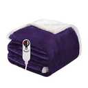 Electric Heated Blanket Full Size 72"x84", Soft Flannel with Overheat Protection, 6 Adjustable Heat Settings & 10-Hour Auto-Off Timer, Fast Heating for Winter Comfort, Dark Purple