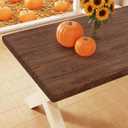 Smiry Rectangle Picnic Tablecloth, Waterproof Elastic Fitted Table Covers for 8 Foot Tables, Wipeable Flannel Backed Vinyl Tablecloths for Camping, Indoor, Outdoor (Brown, 30x96 Inches)