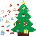 Topnradym DIY Felt Christmas Tree with Ornaments, 3ft Felt Christmas Tree for Xmas Gifts and Christmas Door Wall Hanging Decor (1 Pack)
