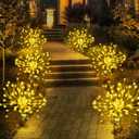 Anordsem Solar Lights Outdoor Waterproof: Garden Light Solar Powered for Yard Outside - Sparkler Fireworks Twinkle Lighting Path Decor 6 Pack - LED Starburst Gardening Gifts for Women Mom Wife