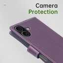 Wallet Case for iPhone 17 with Credit Card Holder,PU Leather Folio Flip Kickstand Protective Shockproof Cover for Apple 17 Phone Case (Purple, for iPhone 17-6.3'')