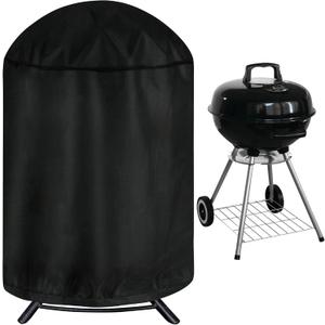 iCOVER Round Grill Cover, 29" Dia x 38" H Dome Smoker Cover, Waterproof Charcoal Kettle Grill Cover, UV Resistant BBQ Cover, Outdoor Barbecue Cover for Weber Char-Broil, Brinkmann and More (Black)