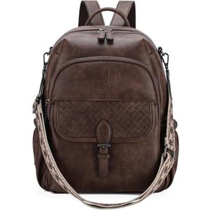 Backpack for Women,RAVUO Faux Leather BackPack Purse Ladies Shoulder Daypack and Satchel Bag for Work Travel University,Coffee