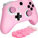 HLRAO Pink Glitter Anti-Slip Protective Silicone Cover Skin Grips Compatible with Xbox ONE S/X Controller,8 PCS Glitter Thumb Grips Caps and 2 Grips Caps.