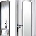 47x14 Mirror Rectangle Full Body Length Door Hanging Wall Mounted Metal Aluminum Alloy Frame Dressing Make-up Mirrors for Entryway Bedroom Bathroom Living Room 47 14 inch Black