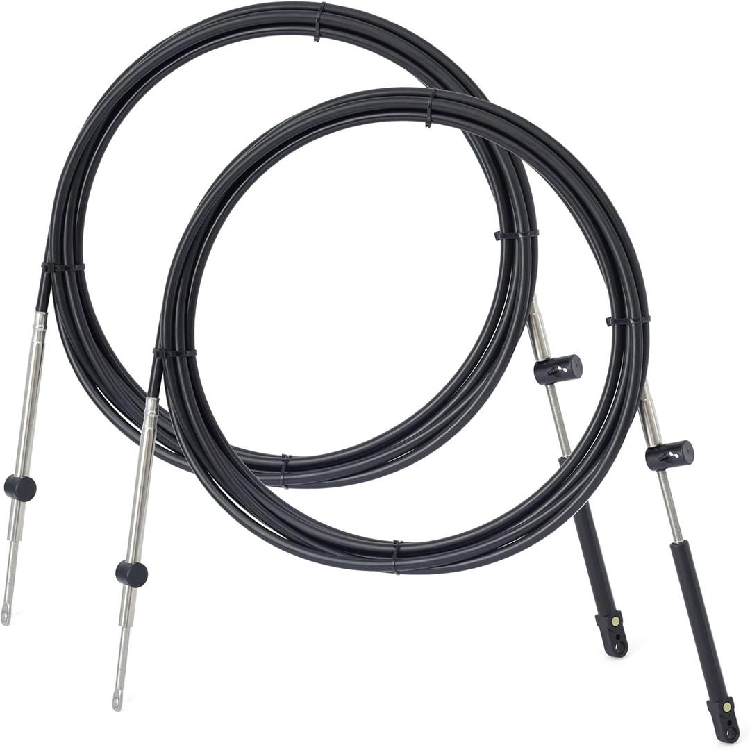 Pack of 2 18ft Boat Throttle and Shift Control Cables Compatible with Mercury MerCruiser Marine Force Outboard Motors, 600A Gen I Remote Cable Set Replaces CC17918