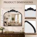 LadyNow Vintage Black Arched Wall Mirror, 30"x36" Antique Metal Frame | Baroque Decorative Mirror with HD Tempered Glass for Bathroom Vanity, Entryway, Fireplace, Bedroom, Living Room and Hallway