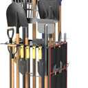 Garden Tool Organizer,Metal Yard Tool Organizer ,Holds 50 Long-Handled Tools/Rakes/Brooms,Side Garden Pocket ,Heavy Duty Steel Yard Tool Storage Rack for Garage,Shed, Outdoor