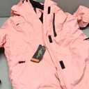 FREE SOLDIER Women's Waterproof Ski Snow Jacket Fleece Lined Warm Winter Rain Jacket with Hood Fully Taped Seams (Large, Pink)