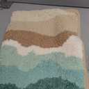 Mid Century Bath Rug,Abstract Boho Leaf Doormat Fluffy Shag Plush Area Rugs,Geometric Minimalist Aesthetic Bathroom Mat Ultra Soft Shaggy Carpet for Kitchen Bathroom Living Room 2436in (2' x 2'11" (Rectangular), Terracotta)