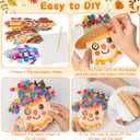 3 x 3sscha 12 Packs Fall Scarecrow Poking Craft Kit - Thanksgiving Creative DIY Foam Poke Fabric Art Set for Kids Make Your Own Autumn Card Party Decoration Gift School Classroom Rewards Activity Supplies