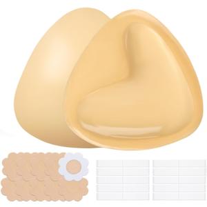 Double Sided Sticky Bra Inserts, Reusable Adhesive Push up Sticky Bra Pads for Women Bikini Swimsuit Strapless Bras (Skin Tone, )