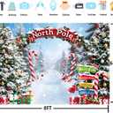 Christmas Backdrop for Photography Winter Forest North Pole Xmas Tree Background Christmas Party Decorations Winter Xmas Family Holiday Banner Photo Booth Props (8x6FT240x180cm)