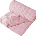 ALANSMA Reversible Weighted Blanket for All Season, Luxury Velvet, Warm and Cool, Adult Kids 5Lb Weighted Blanket, Enjoy Sleeping Anywhere(Pink,36"x48" 5lbs)