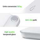 Ovutek Bathroom Scale for Body Weight, Highly Accurate Digital Weighing Machine for People, Upgraded Batteries Included, Compact Size, LED Display, Physician Scale with Sturdy Tempered Glass, 400lb (White)