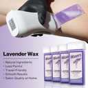Wax Roller Kit for Hair Removal Lavender Roll on Wax Kit for Women Men Professional Soft Wax for Leg Arms Back & Armpit