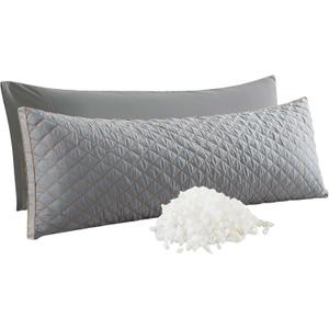 WhatsBedding Memory Foam Body Pillow for Adults, Long Pillow for Sleeping, Full Body Pillow for Bed - Dark Grey