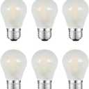 Beonllay Frosted E26 LED Bulb 25w Equivalent 2700K Warm White 2W LED Light Bulb Dimmable LED Filament Globe Bulb, Short Edison Bulb for Ceiling Fan, Chandelier, Vanity, 6 Pack
