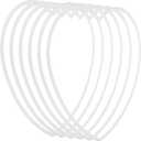 PATIKIL 12 Inch Heart Dream Catcher Rings, 6 Pcs Plastic Macrame Wreath Floral Ring Hoop for Home Car DIY Craft Wedding Wall Hanging Decorations, White