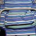 Beach Chairs for Adults Heavy Duty, Compact Portable Lay Flat Folding Chair with Backpack Straps and Large Cooler Pouch, Support to 350LBS (Stripes_Blue&Cyan)