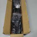 2 Pack Black Curtain Rods for windows 32 to 62 inch, 5/8 inch Splicing Heavy Duty Metal Curtain Rod Set with Brackets