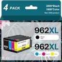 HP Original 962 Cyan, Magenta, Yellow / 962XL Black Ink Cartridges (4-Pack) | Works OfficeJet 9010 Series, OfficeJet Pro 9010, 9020 Series | Eligible for Instant Ink | 3JB34AN
