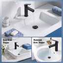 (2 Pc) Bathroom Sink Stopper-All Metal Sink Stopper-Universal Fit 99% Bathroom Stopper with Removable Stainless Steel Hair Catcher- Basin (1.1'' to 2.36'' inch) - Black