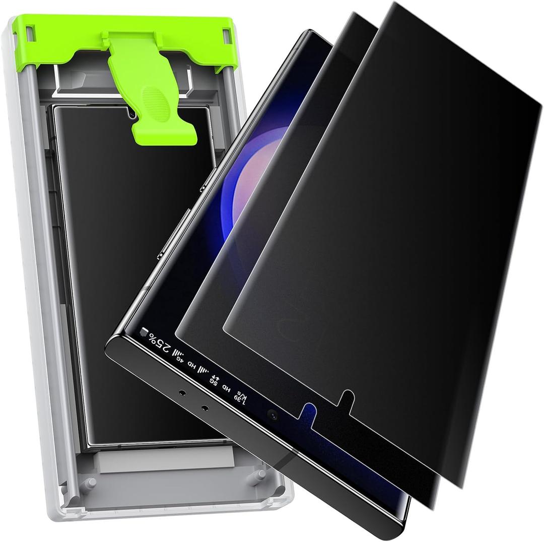 2 Pack for Samsung Galaxy S23 Ultra / S22 Ultra Matte Privacy Screen Protector, Auto Dust Removal Auto Alignment, Anti-Glare Anti-Spy PET Film [Non-Glass], Fingerprint ID Support, Case Friendly
