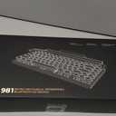 Adventurers Typewriter-Style Retro Mechanical Keyboard LED Backlight 83 Keys Bluetooth 5.0 Blue Axis Wood Color Panel Compatible with iOS/Android/Windows/Vista/Linux/Mac Office/Gaming, 12.8x6.6x1.6in