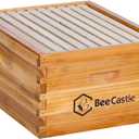 BeeCastle Heavy Wax Coated Unassembled Langstroth Deep/Brood Box with Frames and Beeswax Coated Foundation Sheet (10 Frame)