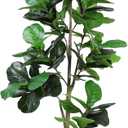 Artificial Fiddle Leaf Tree, 7ft Faux Plant Fake Ficus Lyrata Trees with White Planter, Artificial Fig Trees Floor Plants for House Office Living Room Indoor Home Decor, Housewarming Gift