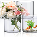 4 Pcs Glass Cylinder Vase Bulk Tall Floating Candle Holders Centerpieces Vases Clear Flower Vase for Table Centerpieces Home Wedding Party Event Office Decorations (6 x 6 Inch)