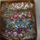 4 Colorful Vintage Decorative Flower Design Metal Gold Tone French Barrettes Hair Clasps Accessories Women Girls