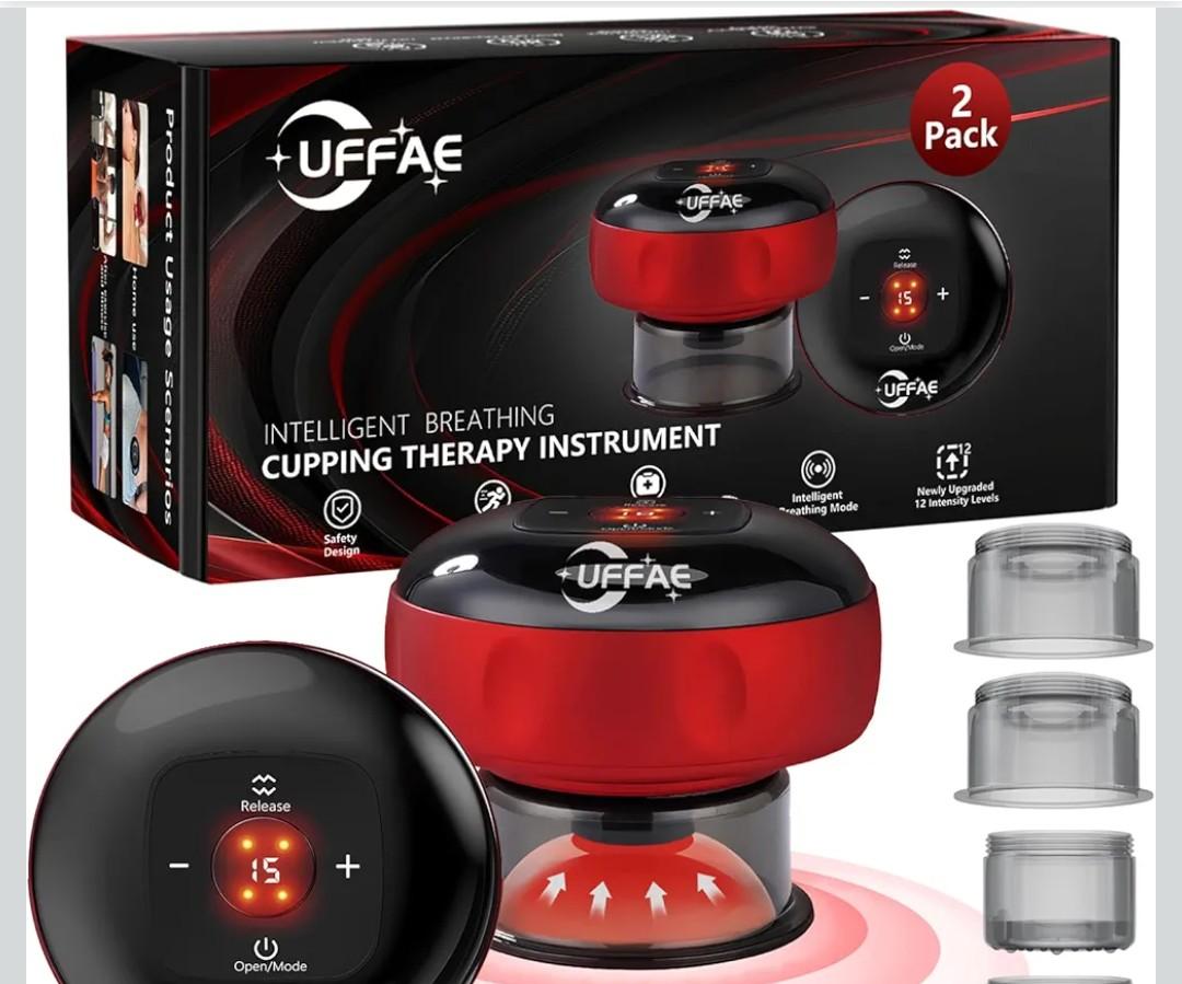 7-in-1 Electric Cupping Therapy Set, Smart Cupping Therapy Massager, 12 Levels of Suction Strength and Temperature Control，for Targeted Pain Relief