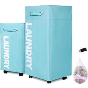 Caroeas 30-inches Rolling Laundry Basket with wheels XLarge, Collapsible Laundry hamper on Wheels Tall Thin Narrow Foldable Storage Bins for Corner Caroeas 30-inches Rolling Laundry Basket with wheels XLarge, Collapsible Laundry hamper on Wheels Tall Thin Narrow Foldable Storage Bins for Corner