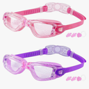 COOLOO Kids Swim Goggles, 2 Packs Swimming Goggles for Kids Girls Boys and Child Age 4-16