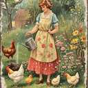 Chicken Coop Decor Garden Signs Themed Gifts For Women Metal Signs For Outside Personalized Signs For Outdoor Chicken Coop Accessories Gardening Stuff I Just Want To Work In My Garden And Hang Out With My Chickens Sign Gifts 8x12 In (316)