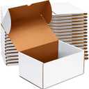 12x9x6 inch Shipping Boxes Set of 15, White Corrugated Cardboard Box Literature Mailer for Mailing Packing Moving and Storage