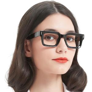 MARE AZZURO Thick Reading Glasses Women Stylish Square Readers 1.0 1.25 1.5 1.75 2.0 2.25 2.5 2.75 3.0 3.5 4.0 5.0 6.0 (Black) MARE AZZURO Thick Reading Glasses Women Stylish Square Readers 1.0 1.25 1.5 1.75 2.0 2.25 2.5 2.75 3.0 3.5 4.0 5.0 6.0 (Black)