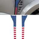 Fender Badge Emblem Sticker Accent Decal American Flag Cover for Ford F250/F350 Black 2023 2024 2025